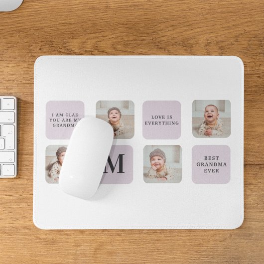 Collage Foto & Beste Oma je Bestes Lila Geschenk Mousepad