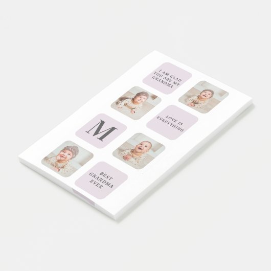 Collage Foto & Beste Oma je Bestes Lila Geschenk Post-it Klebezettel (angewinkelt)
