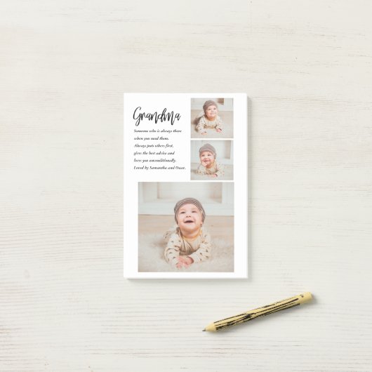 Collage Foto & Beste Oma je Bestes Schönheitsgesch Post-it Klebezettel (Auf Schreibtisch)