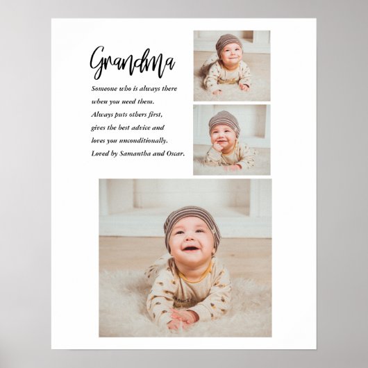 Collage Foto & Beste Oma je Bestes Schönheitsgesch Poster (Vorne)