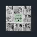 Collage Foto Beste Opa je Pastete Minze Geschenk Button<br><div class="desc">Dieses wunderschöne Collage Foto ist der perfekte Weg, um Ihre Liebe für Ihren Großvater zum Ausdruck zu bringen. Mit der herzlichen Botschaft "We Liebe you Großpa" in elegantem Schriftzeichen vor einem beruhigenden pastellfarbenen Pfefferminzhintergrund erweckt dieses Stück die Wärme und Zuneigung, die Sie für Ihren Großvater spüren. Das Collage Design erlaubt...</div>