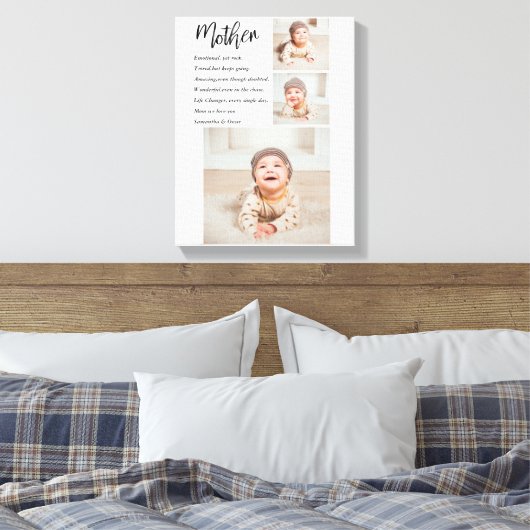 Collage Foto & Bestes Mutterquote Schönes Geschenk Leinwanddruck (Insitu (Schlafzimmer))