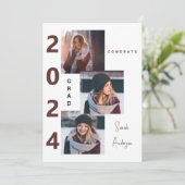 Collage Foto Burgundy Grad Ankündigung 2024 (Stehend Vorderseite)