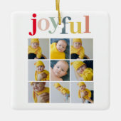 Collage Foto | Farbenfrohe Weihnachtsgeschenke Keramikornament (Vorderseite)