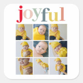 Collage Foto | Farbenfrohe Weihnachtsgeschenke Quadratischer Aufkleber (Vorderseite)