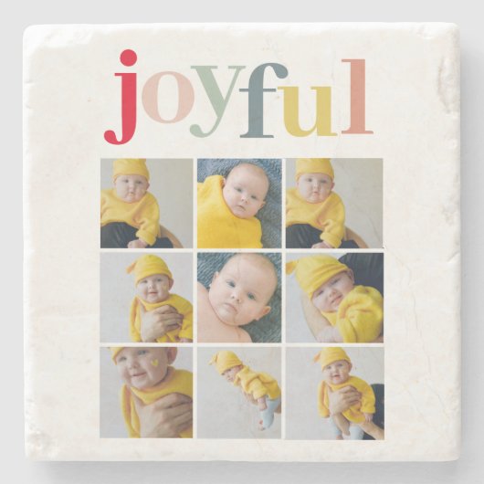 Collage Foto | Farbenfrohe Weihnachtsgeschenke Steinuntersetzer (Vorderseite)