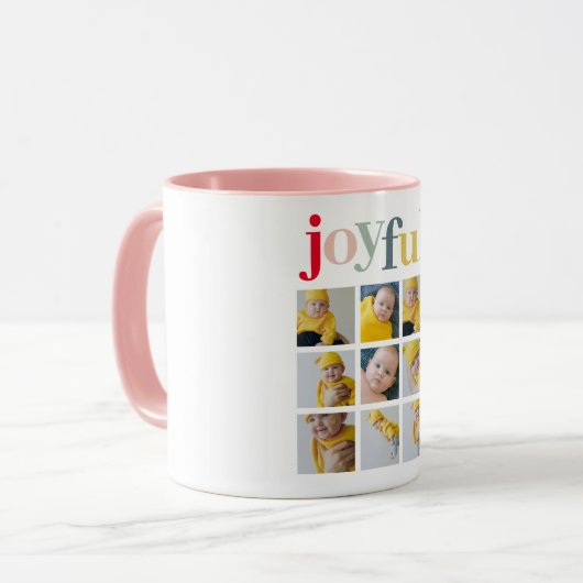 Collage Foto | Farbenfrohe Weihnachtsgeschenke Tasse (Vorderseite Links)
