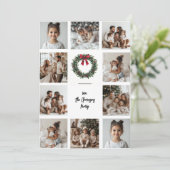 Collage Foto Frohe Weihnachtskarte | Familienname Einladung (Stehend Vorderseite)