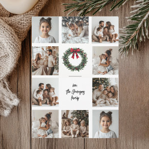 Collage Foto Frohe Weihnachtskarte Familienname Einladung