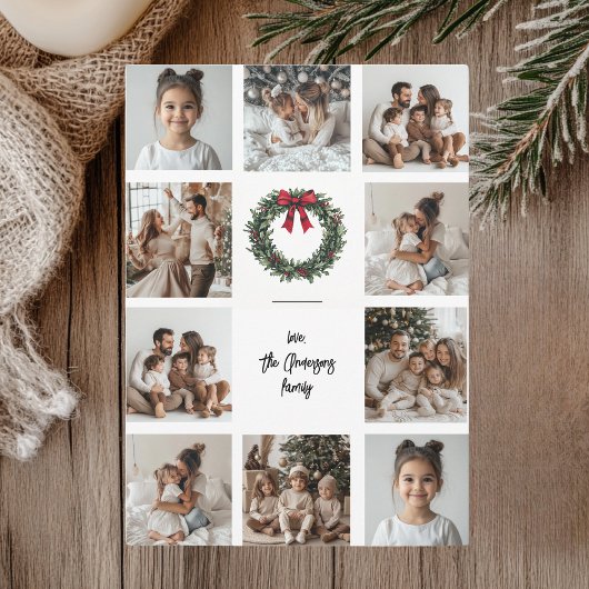 Collage Foto Frohe Weihnachtskarte | Familienname Einladung