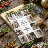 Collage Foto Frohe Weihnachtskarte | Familienname Einladung