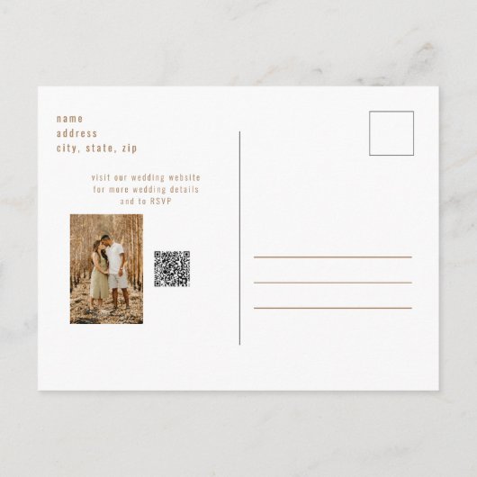 Collage Foto Gold Text Hochzeit Speichern Sie das Postkarte (Rückseite)