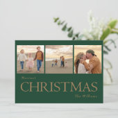 Collage Foto Gold Text Weihnachtskarte Feiertagskarte (Stehend Vorderseite)