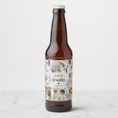 Collage Foto Grau Wir Liebe Sie Oma Bestes Geschen Bierflaschenetikett (Vorderseite)