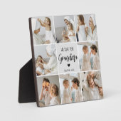 Collage Foto Grau Wir Liebe Sie Oma Bestes Geschen Fotoplatte (Vorderseite)