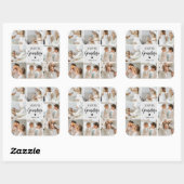 Collage Foto Grau Wir Liebe Sie Oma Bestes Geschen Quadratischer Aufkleber (Blatt)