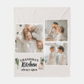 Collage Foto & Großküche ist immer geöffnet Fleecedecke (Vorderseite)