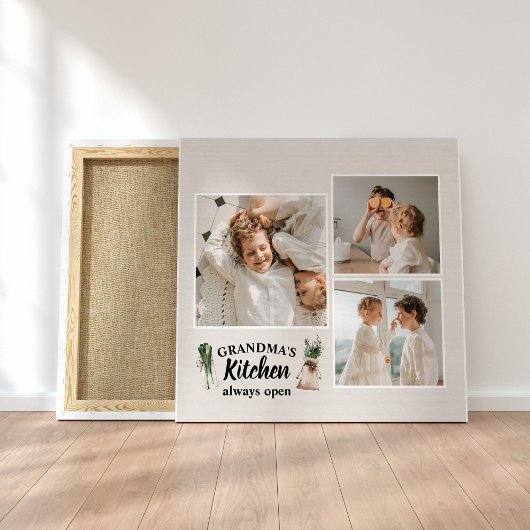 Collage Foto & Großküche ist immer geöffnet Leinwanddruck