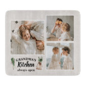 Collage Foto & Großküche ist immer geöffnet Schneidebrett (Vorderseite)