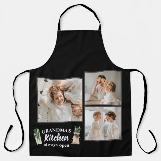 Collage Foto & Großküche ist immer geöffnet Schürze (Vorderseite)