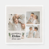 Collage Foto & Großküche ist immer geöffnet Serviette (Vorderseite)