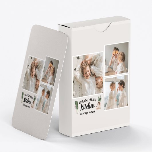 Collage Foto & Großküche ist immer geöffnet Spielkarten