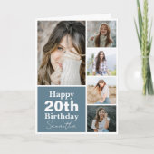 Collage | Foto Jedes Alter Geburtsdatum Karte (Vorderseite)