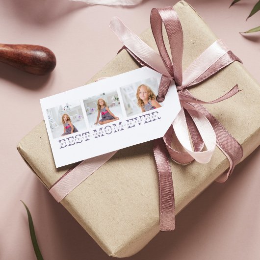 Collage Foto Lila Beste Mama je Geschenk Geschenkanhänger