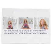 Collage Foto Lila Beste Mama je Geschenk Große Geschenktüte (Rückseite)