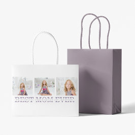 Collage Foto Lila Beste Mama je Geschenk Große Geschenktüte