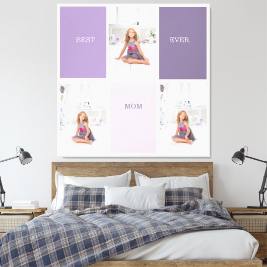 Collage Foto Lila Beste Mama je Geschenk Leinwanddruck (Insitu (Schlafzimmer))