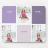 Collage Foto Lila Beste Mama je Geschenk Mousepad (Vorne)