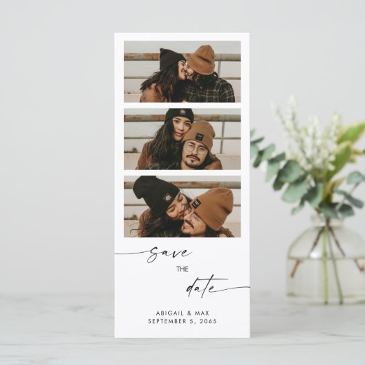 Collage Foto Long Wedding Save the Date (Stehend Vorderseite)