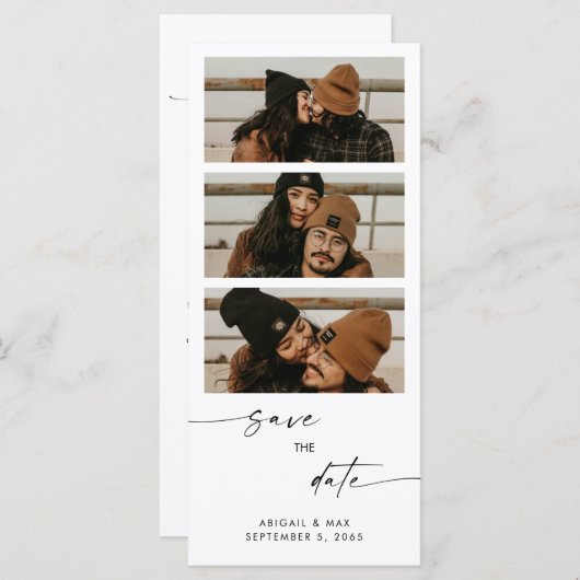 Collage Foto Long Wedding Save the Date (Vorne/Hinten)