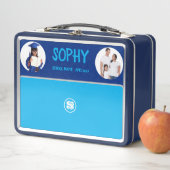 COLLAGE Foto Lunchbox BLAU WHITE zum Anpassen (Beispiel)
