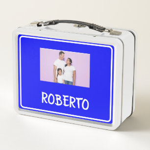 COLLAGE Foto Lunchbox BLAU WHITE zum Anpassen