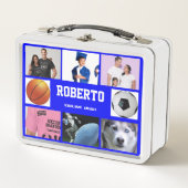 COLLAGE Foto Lunchbox BLAU WHITE zum Anpassen (Vorderseite)