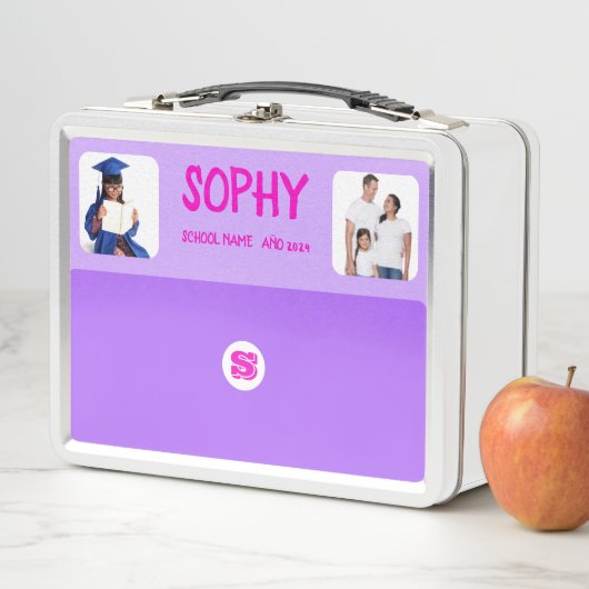 COLLAGE Foto Lunchbox Fuchia lila, um sich anzupas (Beispiel)