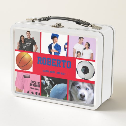 COLLAGE Foto Lunchbox PINK , LILA zum Anpassen (Vorderseite)