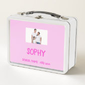 COLLAGE Foto Lunchbox rosa , WEISS Zum Anpassen (Vorderseite)