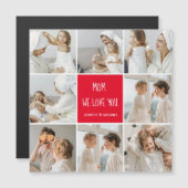 Collage Foto Mama Red Wir Liebe Sie beste Mutter G Magnetkarte (Vorne/Hinten)