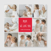 Collage Foto Mama Red Wir Liebe Sie beste Mutter G Magnetkarte (Vorderseite)