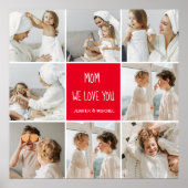 Collage Foto Mama Red Wir Liebe Sie beste Mutter G Poster (Vorne)
