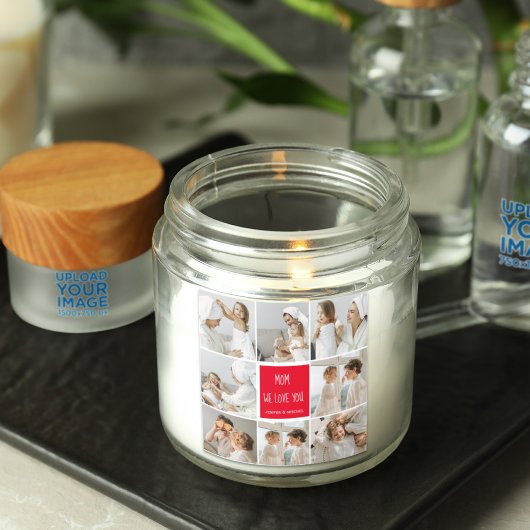 Collage Foto Mama Red Wir Liebe Sie beste Mutter G Quadratischer Aufkleber