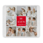 Collage Foto Mama Red Wir Liebe Sie beste Mutter G Schneidebrett (Vorderseite)