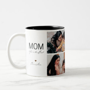 Collage Foto Mama Sie sind die beste Kaffee-Tasse Zweifarbige Tasse
