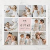 Collage Foto Mama Wir Liebe Sie beste Mutter Gesch Bierflaschenetikett (Einzelnes Label)