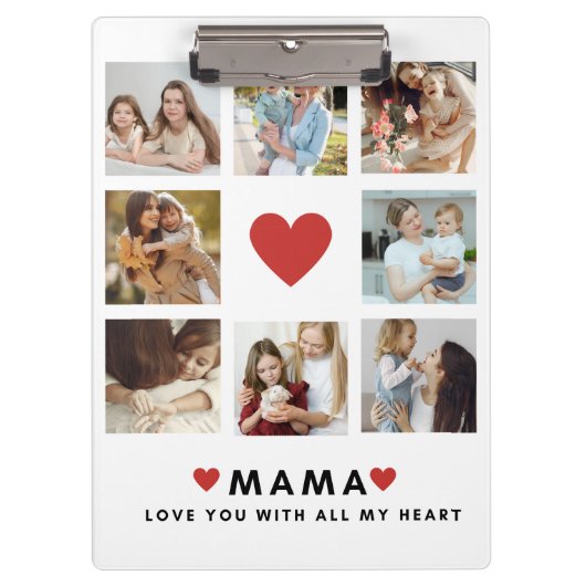 Collage Foto Mama Wir Liebe Sie beste Mutter Gesch Klemmbrett (Vorderseite)