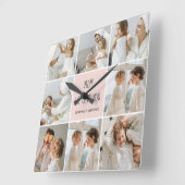 Collage Foto Mama Wir Liebe Sie beste Mutter Gesch Quadratische Wanduhr (Winkel)
