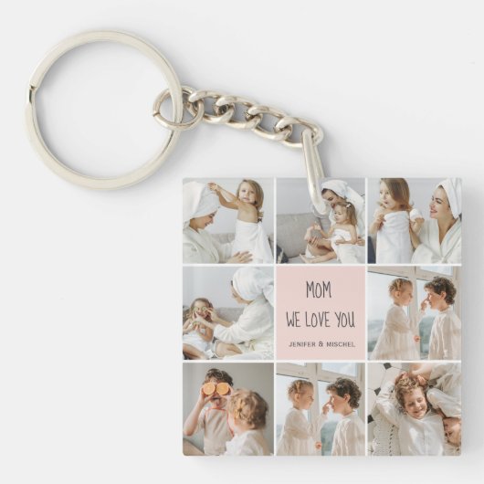 Collage Foto Mama Wir Liebe Sie beste Mutter Gesch Schlüsselanhänger (Vorderseite)